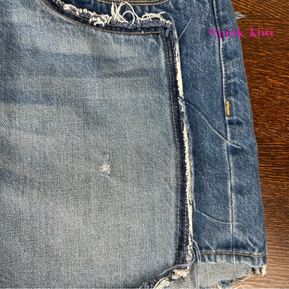 Hudson Blue Deconstructed High Rise Cutoff Jean Shorts - Picture 5 of 14